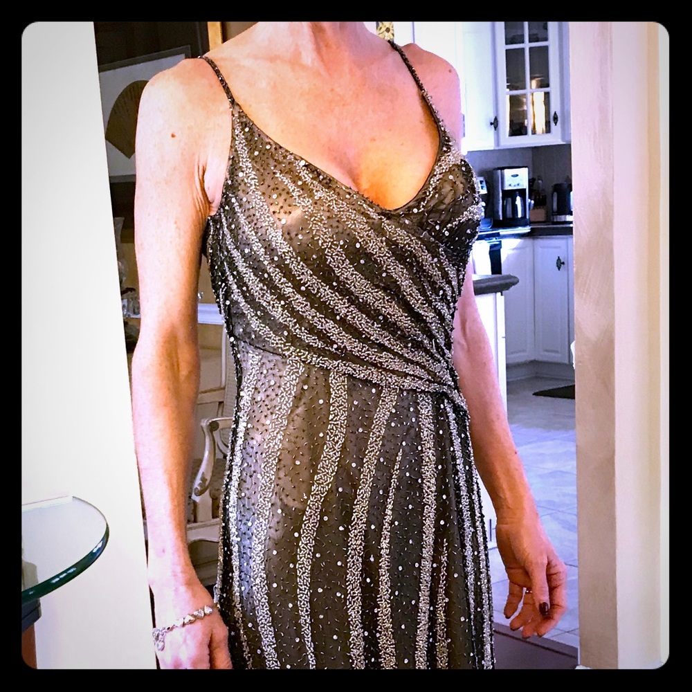 Cassandra Stone beaded evening gown